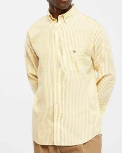 Chemise Regular Fit Stripe Basic jaune clair/blanc-Gant Outlet