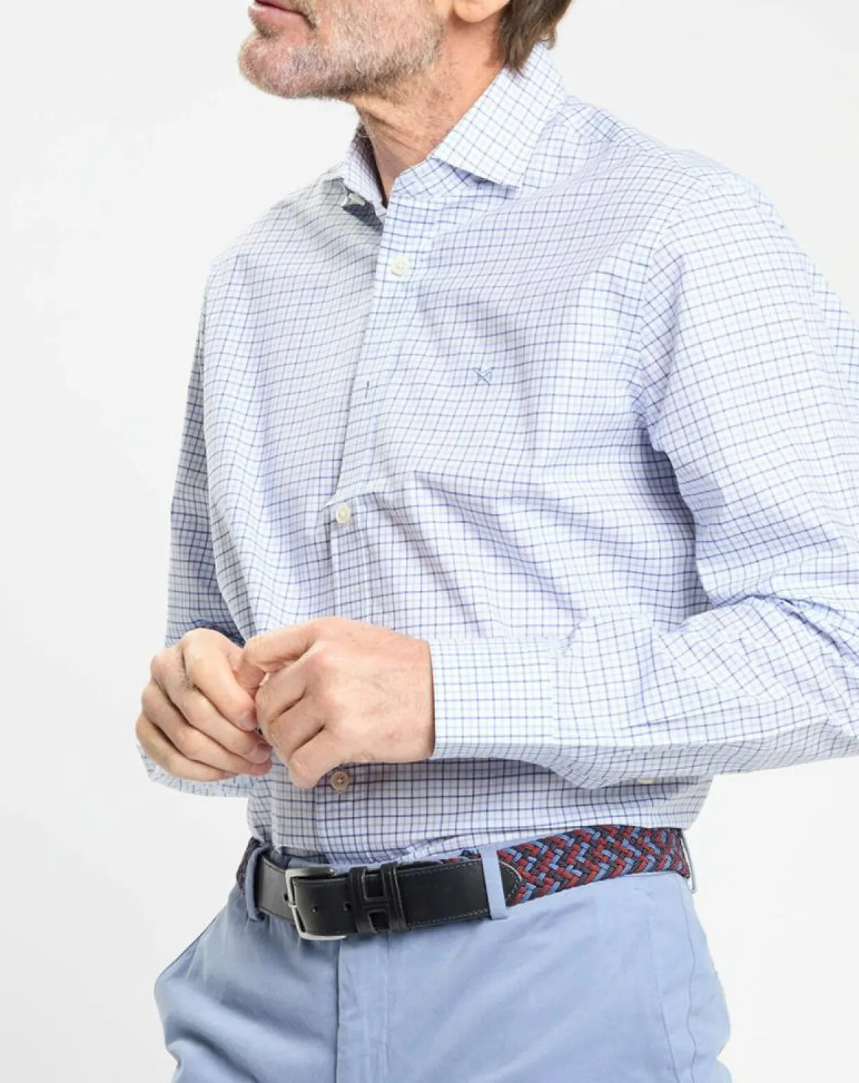 Chemise Regular Fit vichy tricolore bleue-Hackett London New