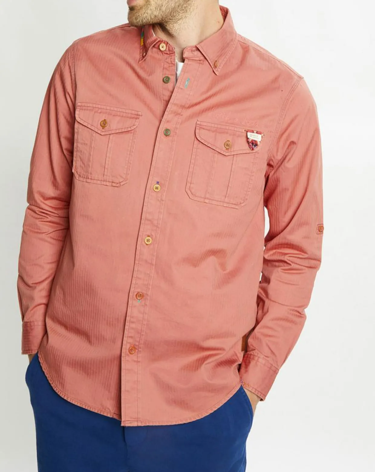 Chemise Regular Fit Western Washed rouge moyen-Scotch & Soda Discount