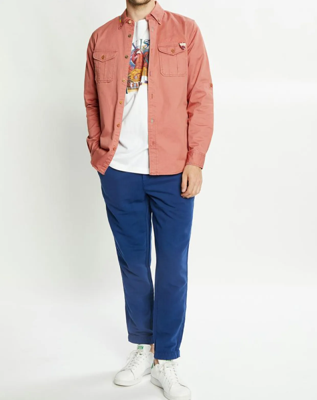 Chemise Regular Fit Western Washed rouge moyen-Scotch & Soda Discount