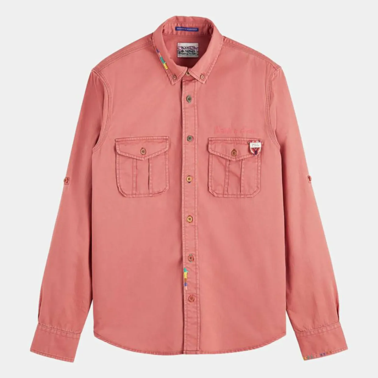 Chemise Regular Fit Western Washed rouge moyen-Scotch & Soda Discount