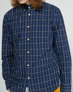 Homme Marc O'Polo Chemises^Chemise regular Pocket carreaux bleu/écru