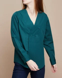 Chemise Sacha Popeline verte-Mare di Latte Sale