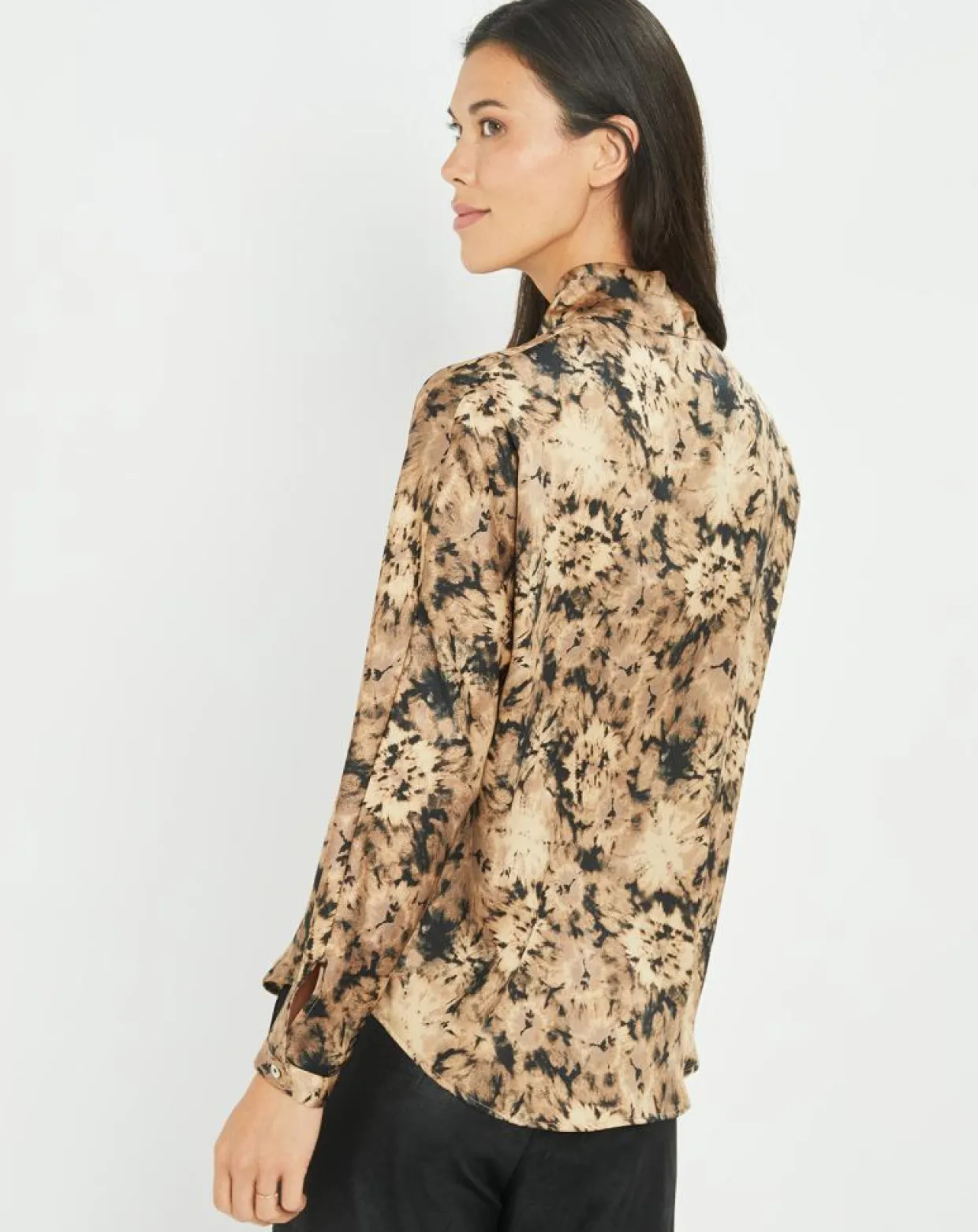Chemise satinée Store écorce dorée-Lauren Vidal Sale