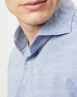 Chemise shapped fit bleu chiné-Marc O'Polo Online