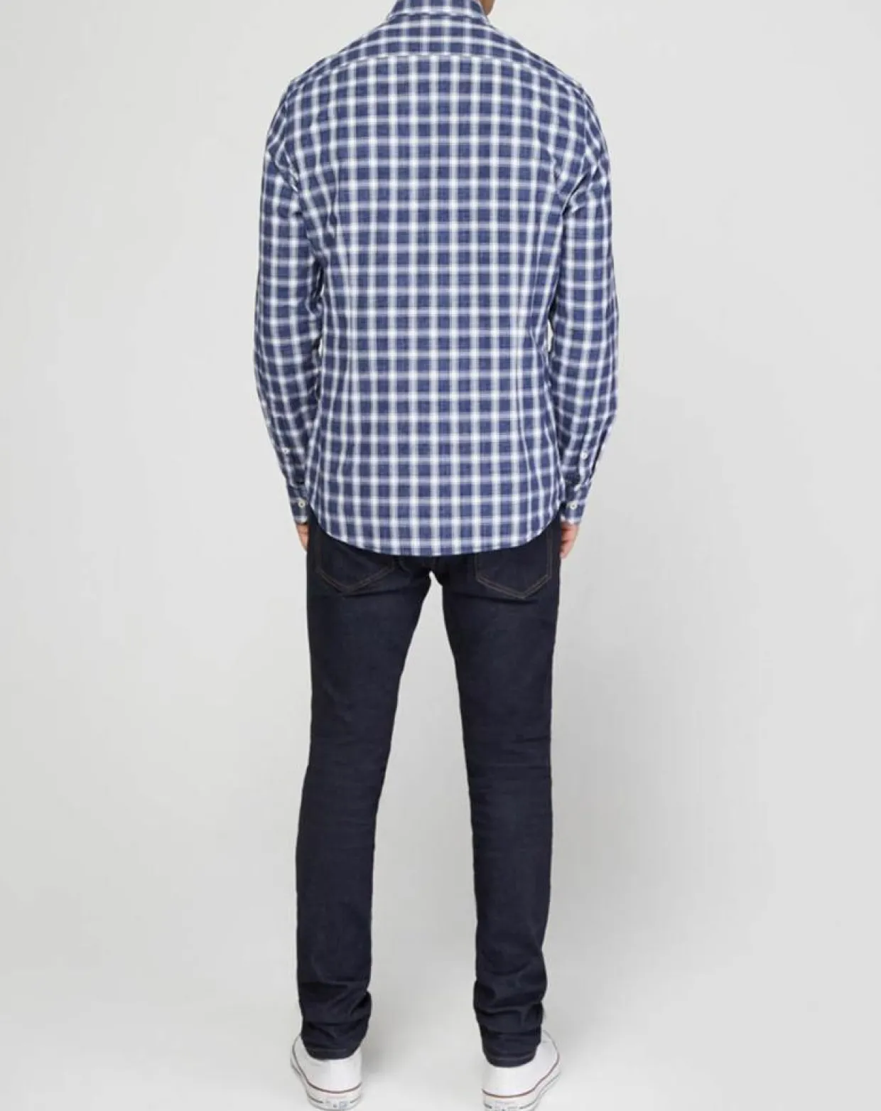 Chemise slim à carreaux bleu/blanc-Marc O'Polo New