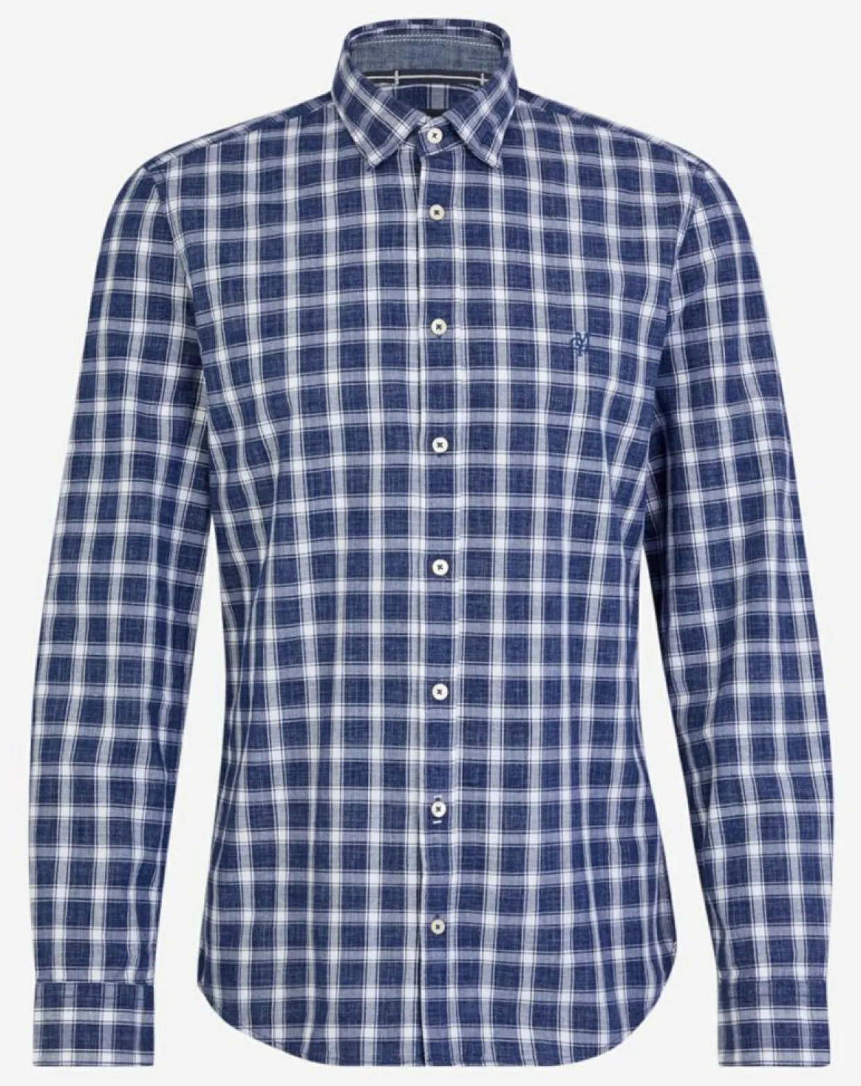 Chemise slim à carreaux bleu/blanc-Marc O'Polo New