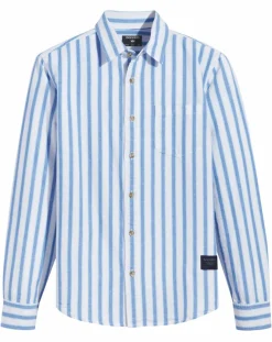 Homme Dockers Chemises^Chemise Slim Alpha Icon à rayures bleu/blanc