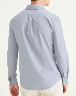 Homme Dockers Chemises^Chemise Slim Alpha Icon imprimée bleue