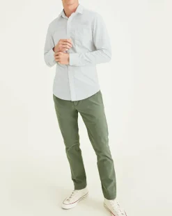 Homme Dockers Chemises^Chemise Slim Alpha Icon imprimée greige