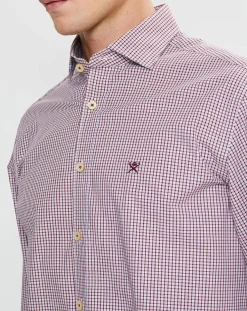 Chemise Slim Fit à carreaux rouge-Hackett London Sale