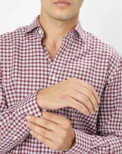 Homme Hackett London Chemises^Chemise Slim Fit à carreaux vichy rouge/blanc