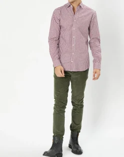 Homme Hackett London Chemises^Chemise Slim Fit à carreaux vichy rouge/blanc