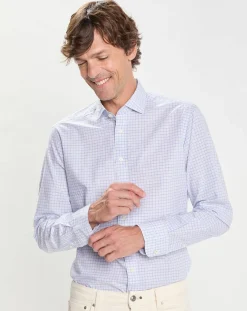 Homme Hackett London Chemises^Chemise Slim Fit à carreaux bleue
