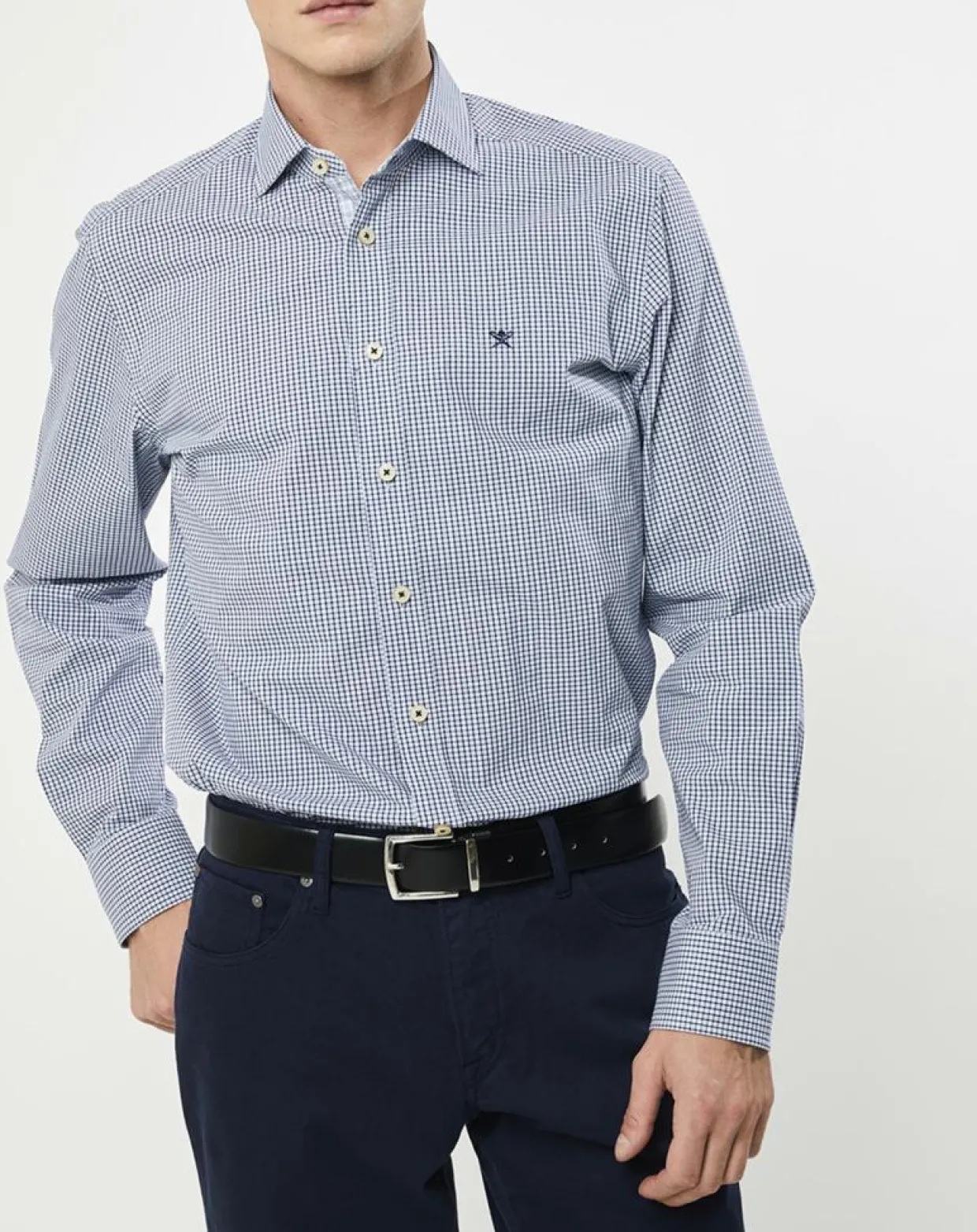 Chemise Slim Fit carreaux bleue-Hackett London New