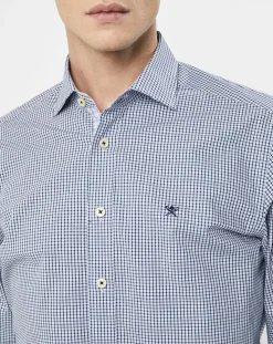 Chemise Slim Fit carreaux bleue-Hackett London New