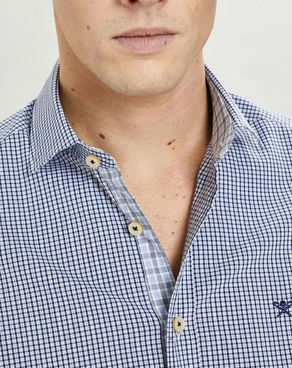 Chemise Slim Fit carreaux bleue-Hackett London New