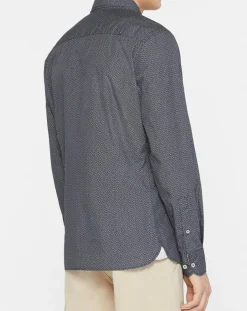 Chemise Slim Fit à imprimé fantaisie bleu foncé-Hackett London Clearance