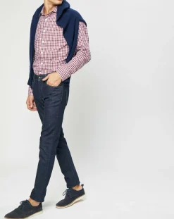 Homme Hackett London Chemises^Chemise Slim Fit à imprimé vichy rouge/blanc