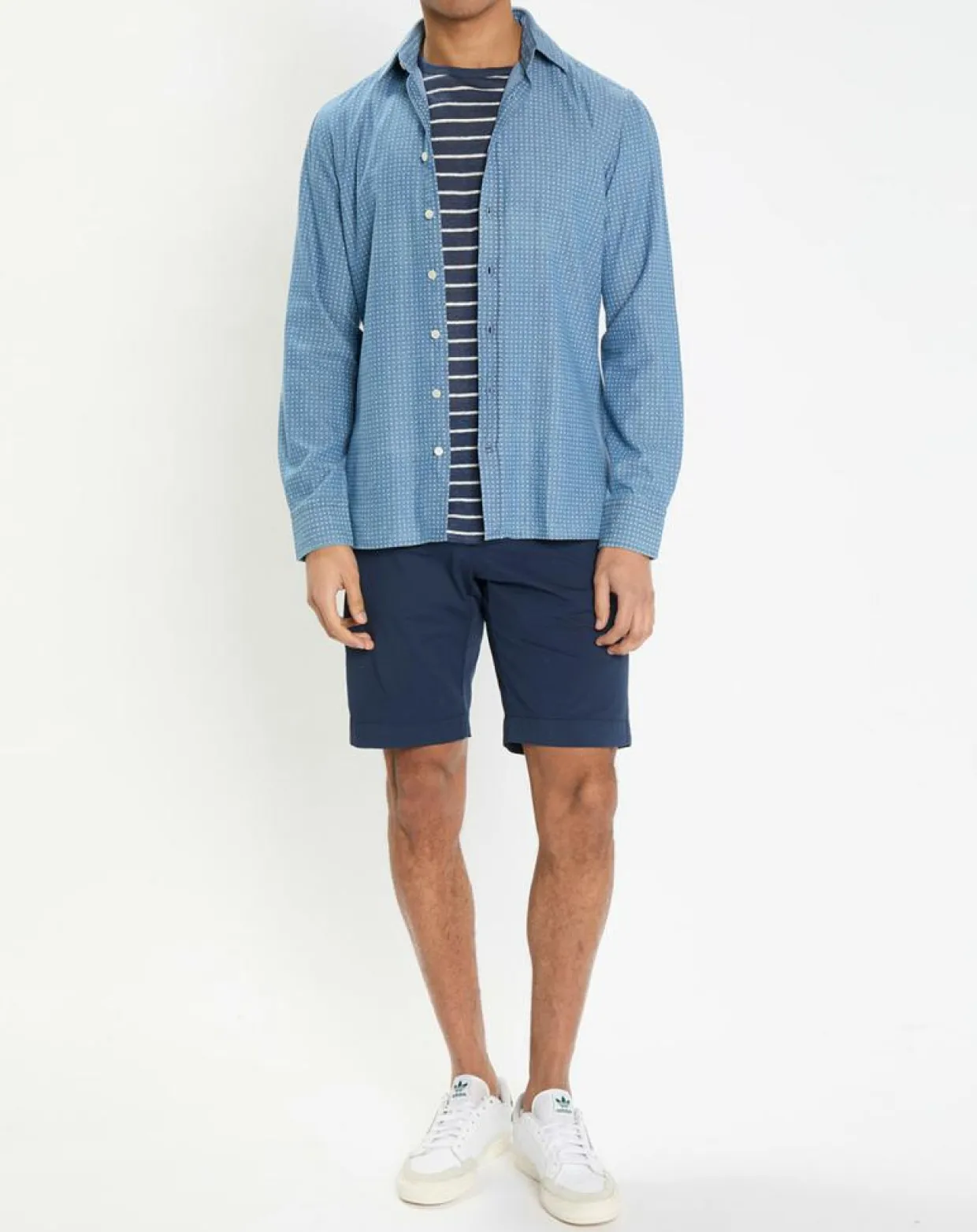 Chemise Slim Fit à imprimé géométrique bleue-Hackett London Discount