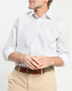 Homme Hackett London Chemises^Chemise Slim Fit à micro imprimé géométrique blanche