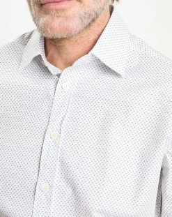 Homme Hackett London Chemises^Chemise Slim Fit à micro imprimé géométrique blanche