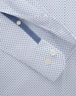 Homme Hackett London Chemises^Chemise Slim Fit à micro imprimé géométrique blanche