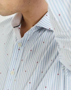 Homme Hackett London Chemises^Chemise Slim Fit à rayures & points bleu clair