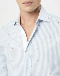 Homme Hackett London Chemises^Chemise Slim Fit à rayures & points bleu clair