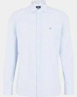 Homme Hackett London Chemises^Chemise Slim Fit à rayures bleu ciel/blanc