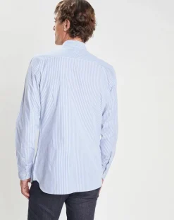 Chemise Slim Fit à rayures bleu clair-Hackett London Hot