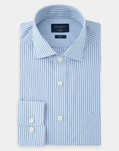 Chemise Slim Fit à rayures bleu clair-Hackett London Hot