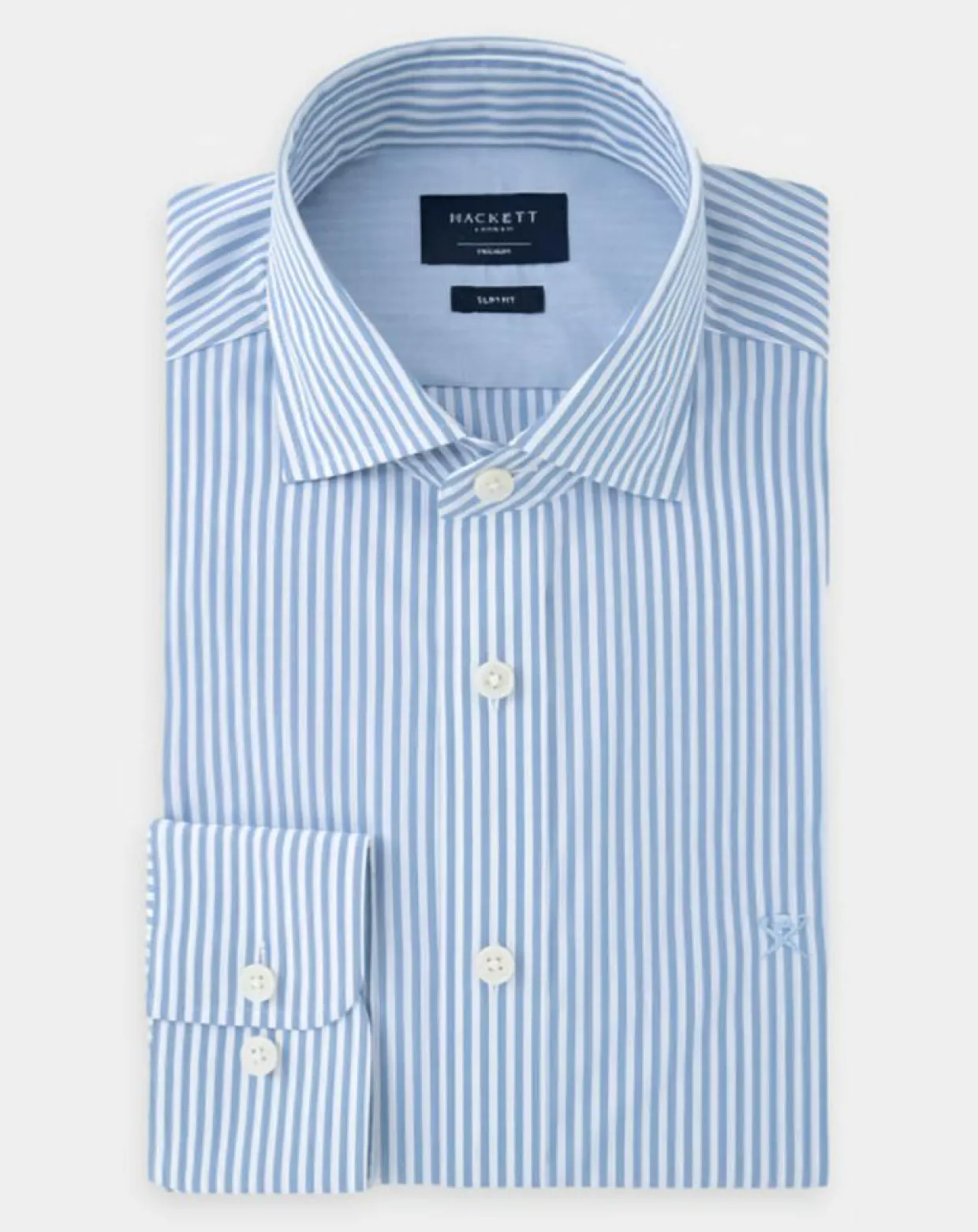 Chemise Slim Fit à rayures bleu clair-Hackett London Hot