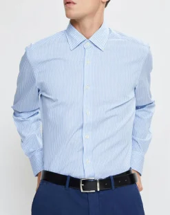 Homme Hackett London Chemises^Chemise Slim Fit à rayures bleue
