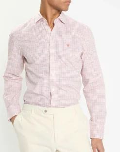 Chemise Slim Fit à vichy tricolore orange moyen-Hackett London Discount