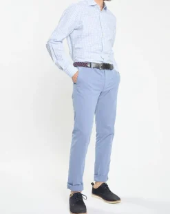 Chemise Slim Fit à vichy tricolore bleu ciel-Hackett London New