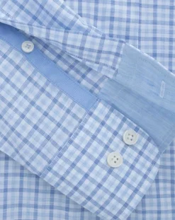 Chemise Slim Fit à vichy tricolore bleu ciel-Hackett London New