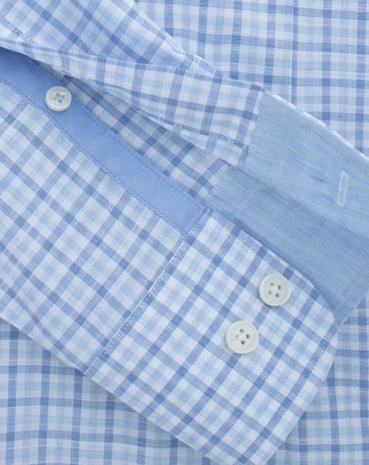Chemise Slim Fit à vichy tricolore bleu ciel-Hackett London New