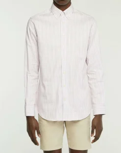 Chemise Slim Fit Biface à rayures rose-Hackett London Discount