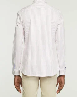 Chemise Slim Fit Biface à rayures rose-Hackett London Discount