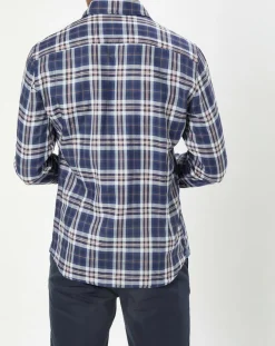 Homme Hackett London Chemises^Chemise Slim Fit Dark à carreaux bleue