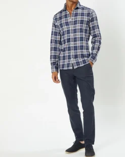 Homme Hackett London Chemises^Chemise Slim Fit Dark à carreaux bleue