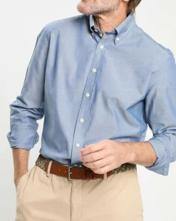 Chemise Slim Fit effet denim bleue-Hackett London Sale