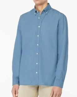 Homme Hackett London Chemises^Chemise Slim Fit en Denim bleue