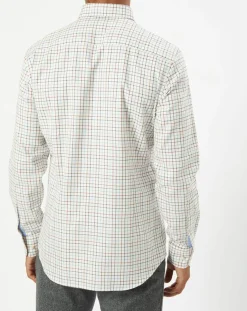Chemise Slim Fit en Flanelle à carreaux écru/rouge/bleu-Hackett London Clearance