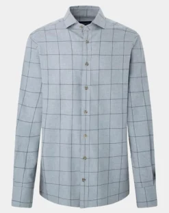 Chemise Slim Fit en Flanelle à carreaux gris clair-Hackett London Clearance