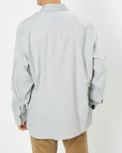 Chemise Slim Fit en Flanelle Chevron gris clair-Hackett London Sale