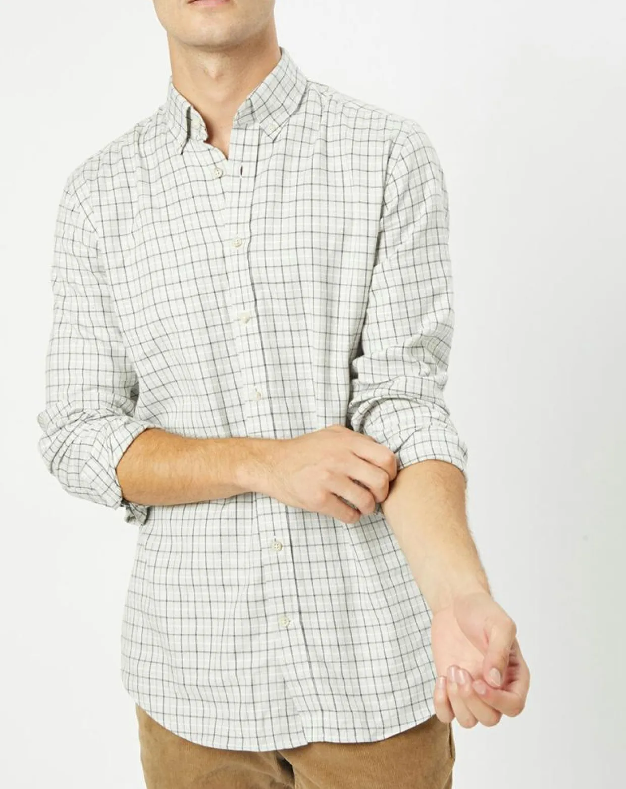 Homme Hackett London Chemises^Chemise Slim Fit en Flanelle à carreaux gris clair