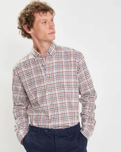 Chemise Slim Fit en Flanelle Vichy multicolore-Hackett London Hot