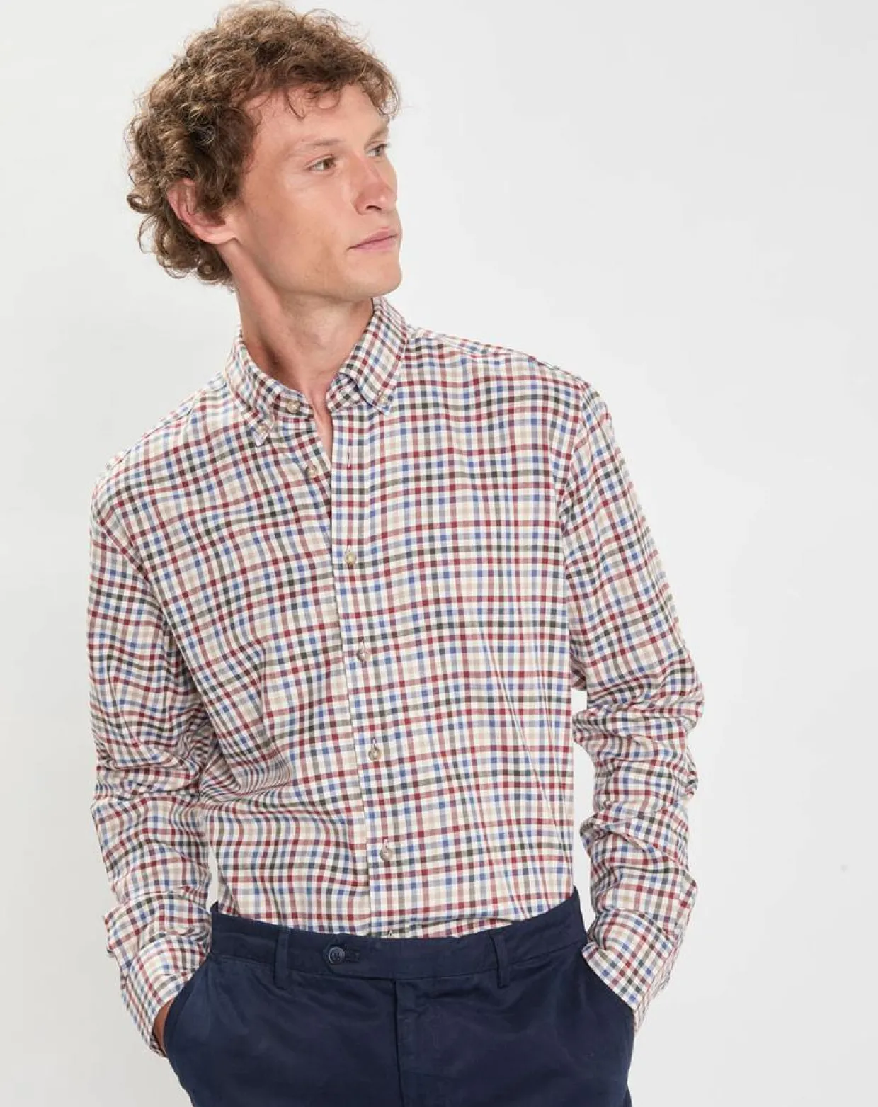 Chemise Slim Fit en Flanelle Vichy multicolore-Hackett London Hot